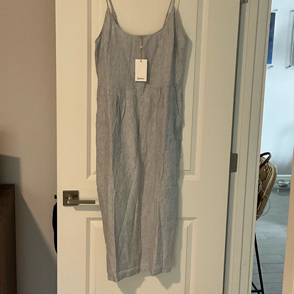 Quince Striped Blue and White Dress